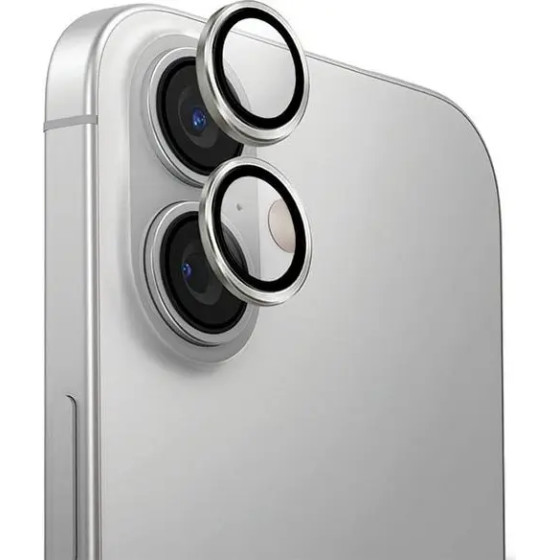 UNIQ Optix Aluminum Camera Lens Protector with Applicator for iPhone 16 / iPhone 16 Plus - Silver - (Uni001328-0)
