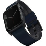 UNIQ Straden Leather Hybrid Strap for Apple Watch 1/2/3/4/5/6/7/8/SE/SE2/Ultra 42/44/45/49mm - blue - (Uni000616-0)