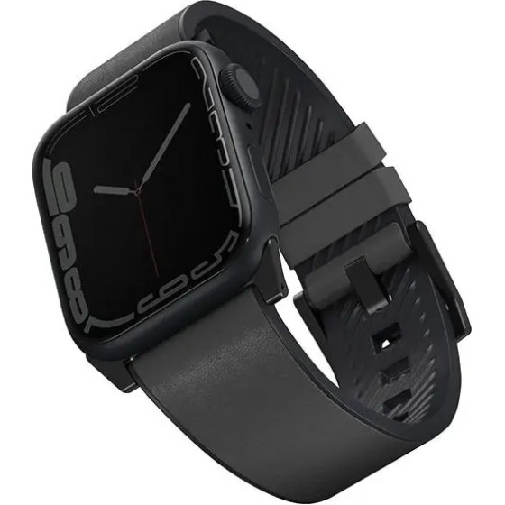UNIQ Straden Leather Hybrid Strap for Apple Watch 1/2/3/4/5/6/7/8/SE/SE2/Ultra 42/44/45/49mm - Gray - (Uni000617-0)