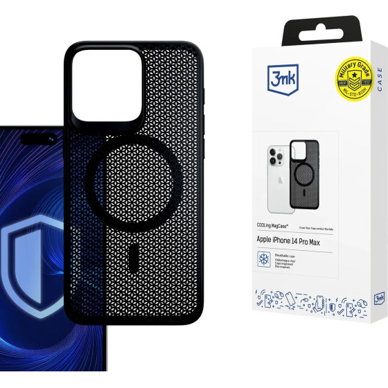 3mk Protection 3mk COOLing MagCase Case for Apple iPhone 14 Pro Max - Black - (W-3CoolMagC-AiP14PM-0)