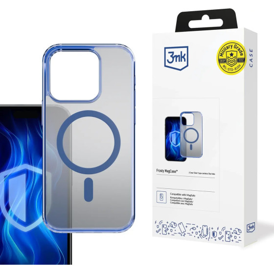 3mk Protection 3mk Frosty MagCase Blue Case for Apple iPhone 15 Pro Max - Blue - (W-3FrMaCaBu-AiP15PM-0)