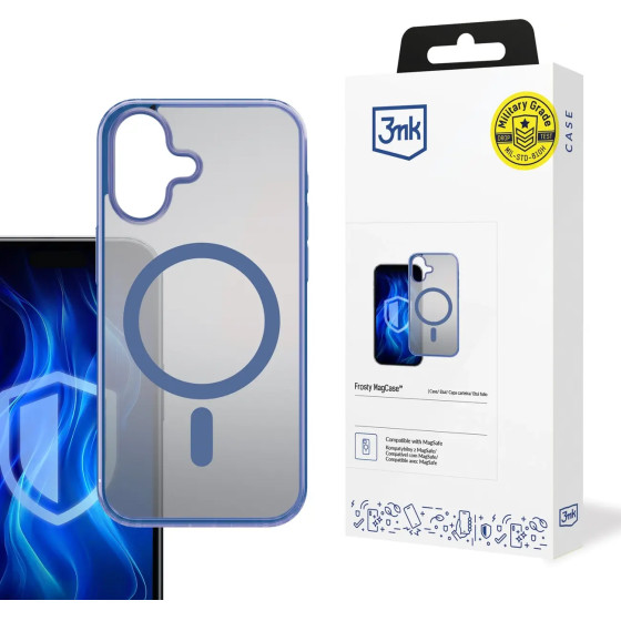 3mk Protection 3mk Frosty MagCase Blue Case for Apple iPhone 16 - blue - (W-3FrMaCaBu-AiP16-0)
