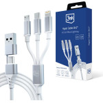 3mk Protection 3mk Hyper Cable 3in1 USB-A - USB-C / USB-C - micro USB - Lightning 1.5m - white - (153009-0)