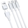 3mk Protection 3mk Hyper Cable 3in1 USB-A - USB-C / USB-C - micro USB - Lightning 1.5m - white - (153009-0)
