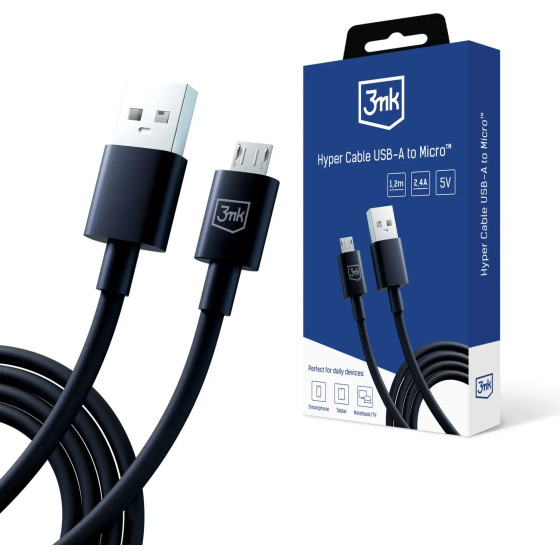 3mk Protection 3mk Hyper Cable USB-A / micro USB 5V 2.4A 1.2m - black - (153004-0)