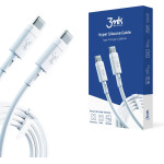 3mk Protection 3MK HyperSilicone Cable USB-C / USB-C white cable 1m 60W 3A - (139229-0)