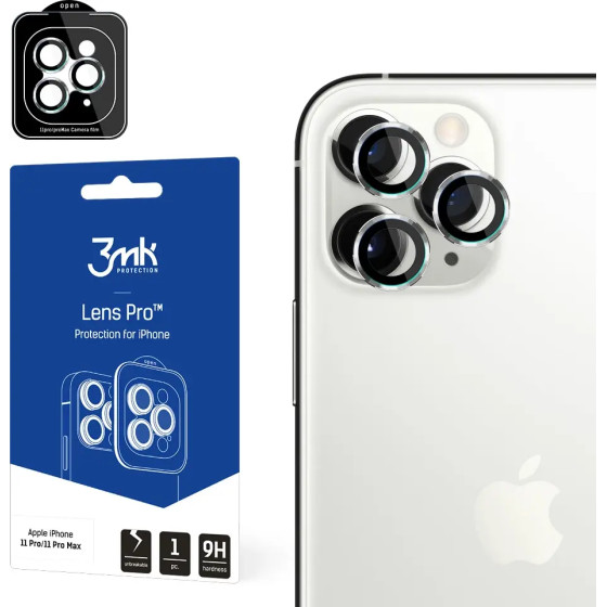 3mk Protection 3mk Lens Protection Pro Camera Cover for iPhone 11 Pro / 11 Pro Max - Silver - (141654-0)
