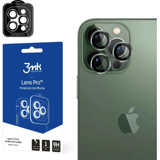 3mk Protection 3mk Lens Protection Pro Camera Cover for iPhone 13 Pro / iPhone 13 Pro Max - Green - (144854-0)