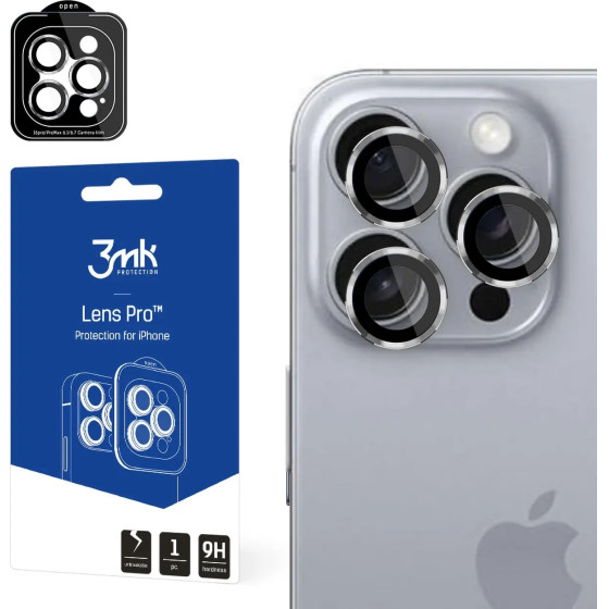 3mk Protection 3mk Lens Protection Pro Camera Cover with Titanium Frame for iPhone 16 Pro / 16 Pro Max - (157390-0)