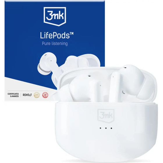 3mk Protection 3mk LifePods in-ear wireless Bluetooth 5.3 ANC headphones - white - (145456-0)