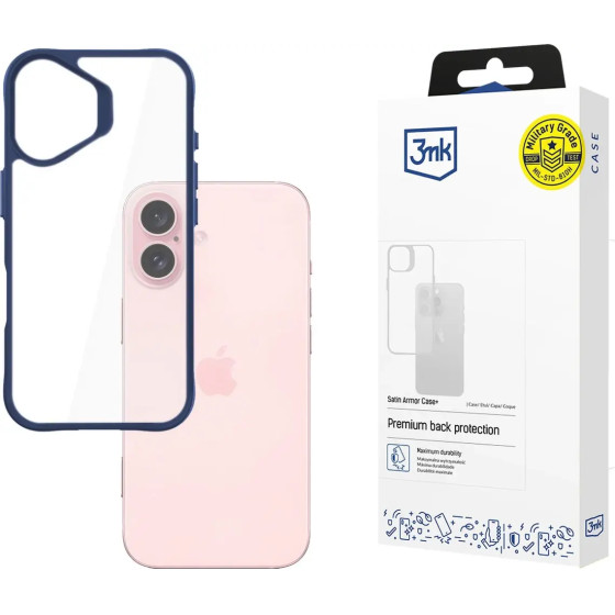 3mk Protection 3mk Satin Armor Case+ Blue for Apple iPhone 16 - transparent - (W-3SaArCpBu-AiP16-0)