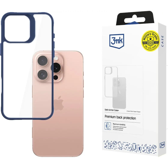 3mk Protection 3mk Satin Armor Case+ Blue for Apple iPhone 16 Pro - transparent - (W-3SaArCpBu-AiP16Pro-0)