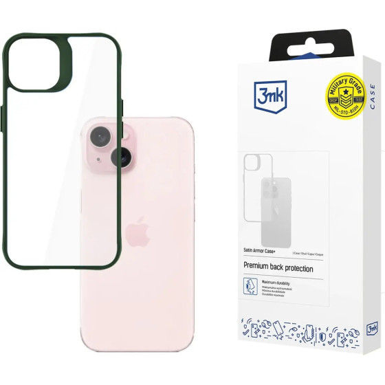 3mk Protection 3mk Satin Armor Case+ Green for Apple iPhone 15 - transparent - (W-3SaArCpGe-AiP15-0)