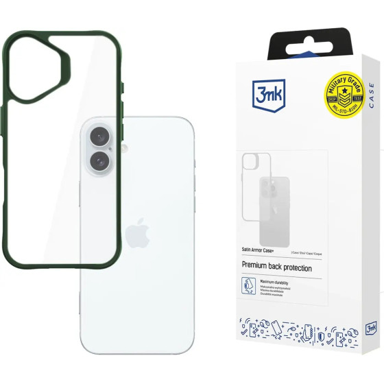 3mk Protection 3mk Satin Armor Case+ Green for Apple iPhone 16 Plus - transparent - (W-3SaArCpGe-AiP16Plu-0)
