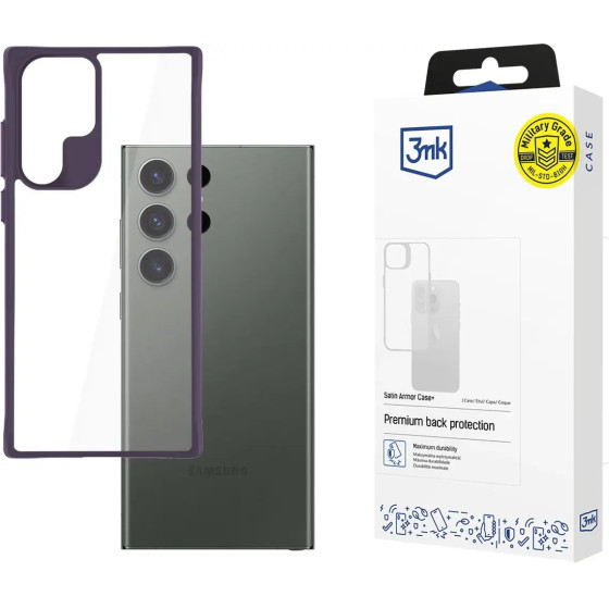 3mk Protection 3mk Satin Armor Case+ Purple for Samsung Galaxy S24 Ultra - Transparent - (W-3SaArCpPu-SaS24U-0)
