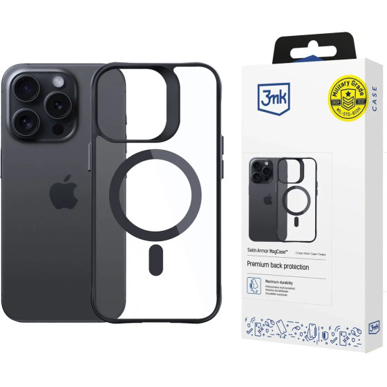 3mk Protection 3mk Satin Armor MagCase for Apple iPhone 15 Pro - Transparent - (156081-0)