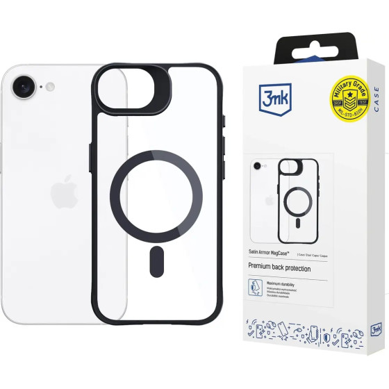 3mk Protection 3mk Satin Armor MagCase for Apple iPhone 16e / SE 4 - Transparent - (W-3SAMaCa-AiPhSE4-0)