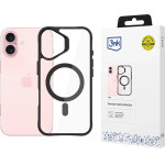 3mk Protection 3mk Satin Armor MagCase with MagSafe for iPhone 16 - Clear with Black Frame - (W-3SAMaCa-AiP16-0)