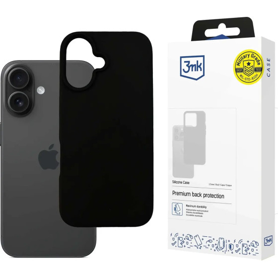 3mk Protection 3mk Silicone Case for iPhone 16 - Black - (W-3SilCa-AiP16-0)