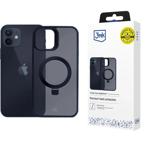 3mk Protection 3mk Smoke Case Mag&Stand for Apple iPhone 12/12 pro - black - (W-3SmCaM&S-AiP12P-0)