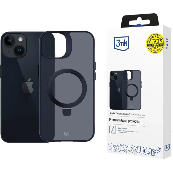 3mk Protection 3mk Smoke Case Mag&Stand for Apple iPhone 14 plus - black - (W-3SmCaM&S-AiP14Plu-0)