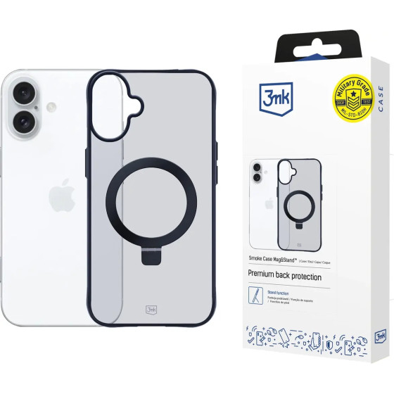 3mk Protection 3mk Smoke Case Mag&Stand for Apple iPhone 16 - black - (W-3SmCaM&S-AiP16-0)