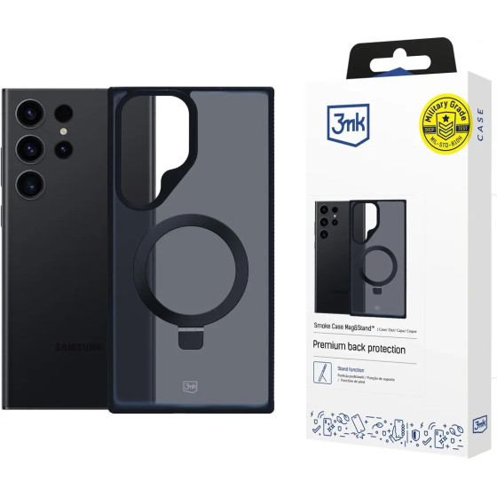 3mk Protection 3mk Smoke Case Mag&Stand for Samsung Galaxy S24 ultra - black - (W-3SmCaM&S-SaS24U-0)