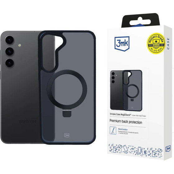 3mk Protection 3mk Smoke Case Mag&Stand for Samsung Galaxy S24 - black - (W-3SmCaM&S-SaS24-0)