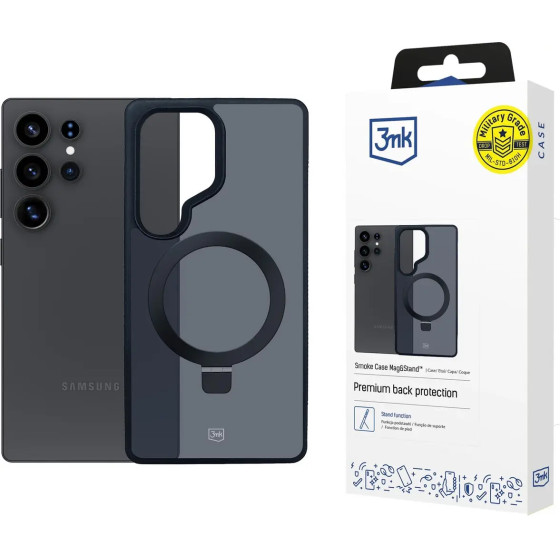 3mk Protection 3mk Smoke Case Mag&Stand for Samsung Galaxy S25 Ultra - Black - (W-3SmCaM&S-SGS25U-0)