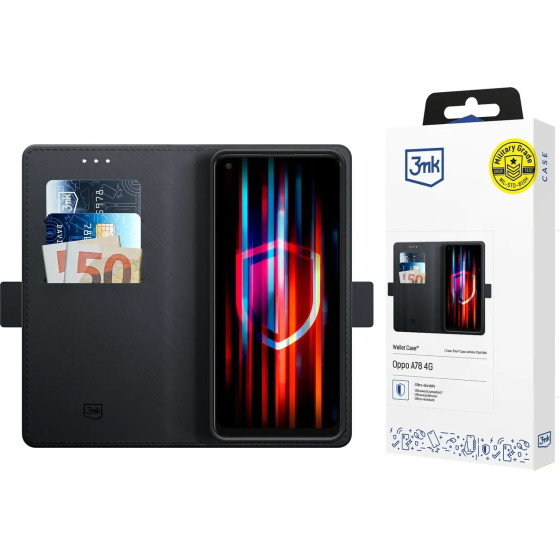 3mk Protection 3mk Wallet Case for Oppo A78 4G - Black - (156213-0)
