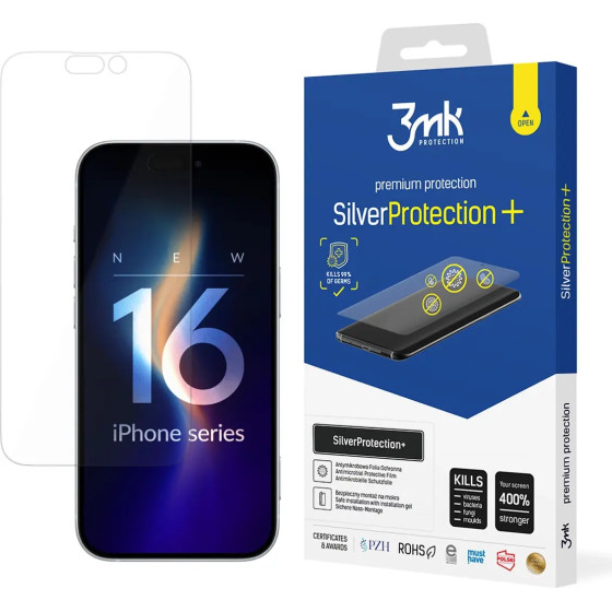 3mk Protection Antibacterial protective film 3mk SilverProtection+ for iPhone 16 - (W-3SPrtP-AiP16-0)