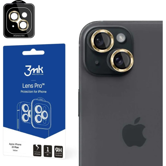3mk Protection Apple iPhone 15 Plus - 3mk Lens Protection Pro Yellow - (151388-0)