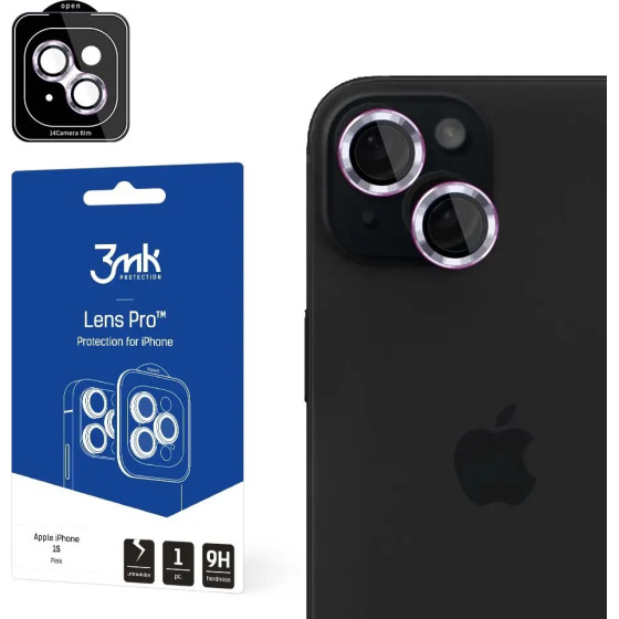 3mk Protection Camera cover 3mk Lens Protection Pro Pink for iPhone 15 - (151391-0)