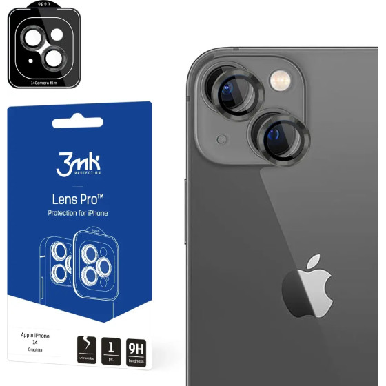 3mk Protection Camera glass for iPhone 14 9H for 3mk Lens Protection Pro series lens - gray - (144862-0)
