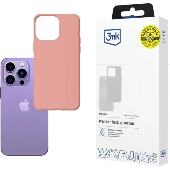 3mk Protection Case for iPhone 14 Pro from the 3mk Matt Case series - pink - (143909-0)