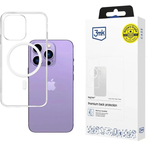 3mk Protection Case for iPhone 14 Pro Max compatible with MagSafe from the 3mk MagCase series - transparent - (143884-0)