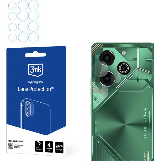 3mk Protection Hybrid Glass for Camera Lens 3mk Lens Protection for Tecno POVA 6 Pro - (W-3LenProt-TP6P-0)