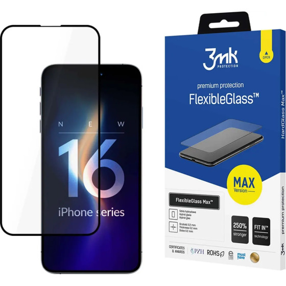 3mk Protection Tempered glass 3mk FlexibleGlass Max for iPhone 16 Pro Max - (W-3FxGlMB-AiP16PM-0)