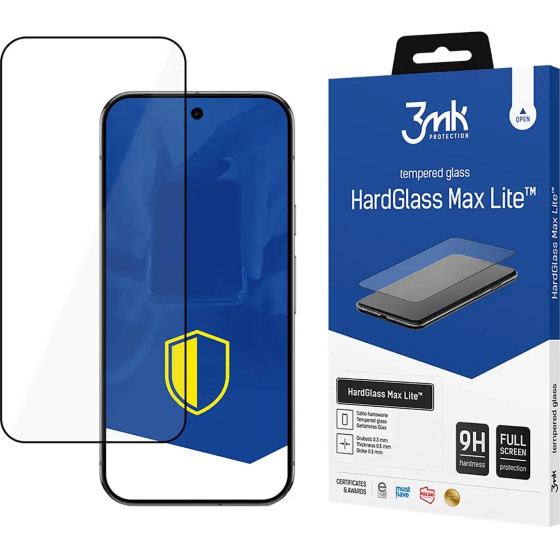 3mk Protection Tempered Glass 3mk HardGlass Max Lite Black for Google Pixel 9 Pro XL - (W-3HGMxLB-GPX9X-0)