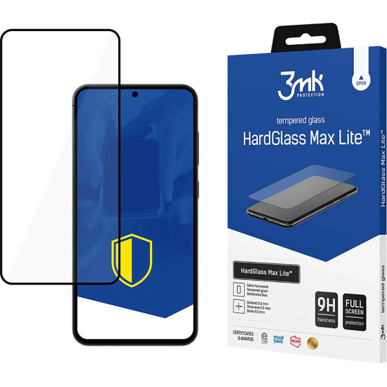 3mk Protection Tempered glass 3mk HardGlass Max Lite Black for Samsung Galaxy S25+ - (W-3HGMxLB-SGS25P-0)