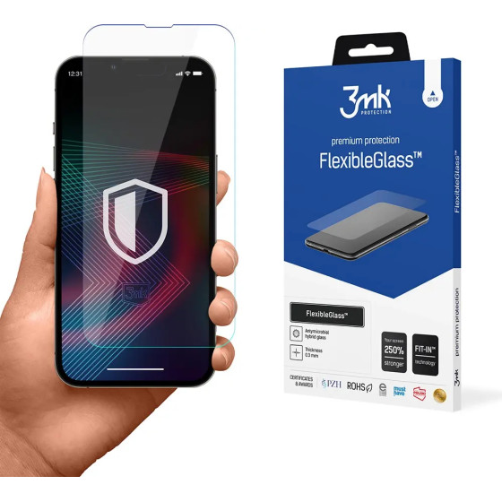 3mk Protection Tempered glass for iPhone 14 Pro / iPhone 14 hybrid flexi 7H from the 3mk FlexibleGlass series - (145237-0)