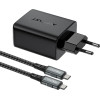 Acefast 2in1 charger GaN 65W USB Type C / USB, adapter HDMI adapter 4K 60Hz (set with cable) black - (A17 black)