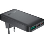 Acefast 65W GaN 2 USB-C+ USB-A Charger Ultra Slim - Black - (A100)