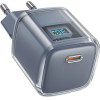 Acefast A53 PD 30W GaN USB-C charger with display - gray - (A53-gray)