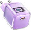 Acefast A53 PD 30W GaN USB-C charger with display - purple - (A53-purple)
