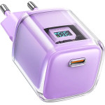 Acefast A53 PD 30W GaN USB-C charger with display - purple - (A53-purple)