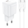 Acefast A73 Mini PD 20W GaN wall charger + USB-C cable - white - (A73_W)