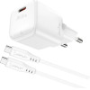 Acefast A73 Mini PD 20W GaN wall charger + USB-C cable - white - (A73_W)