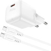 Acefast A77 Mini PD 30W GaN wall charger + USB-C cable - white - (A77_W)