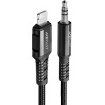 Acefast audio cable MFI Lightning - 3.5mm mini jack (male) 1.2m, AUX black (C1-06 black) - (C1-06-L-3,5mm black)